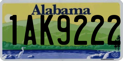 AL license plate 1AK9222
