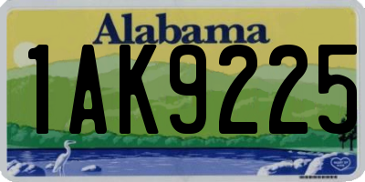 AL license plate 1AK9225
