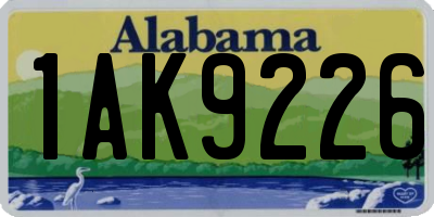 AL license plate 1AK9226