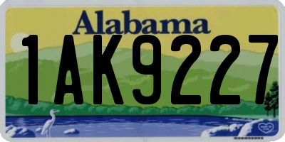 AL license plate 1AK9227