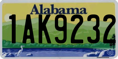 AL license plate 1AK9232