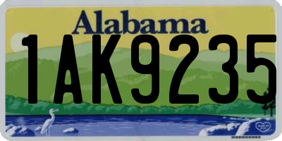 AL license plate 1AK9235