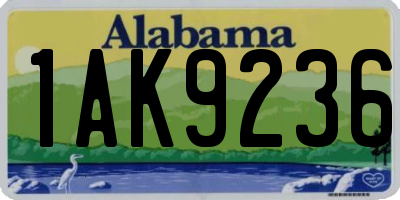 AL license plate 1AK9236