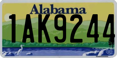AL license plate 1AK9244
