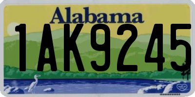 AL license plate 1AK9245
