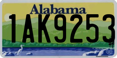AL license plate 1AK9253