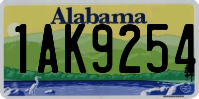 AL license plate 1AK9254
