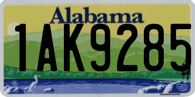 AL license plate 1AK9285