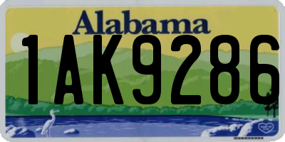 AL license plate 1AK9286