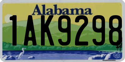 AL license plate 1AK9298