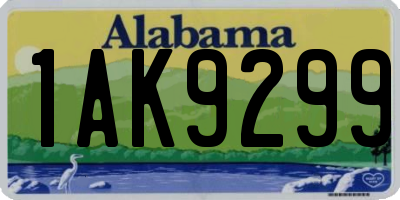 AL license plate 1AK9299