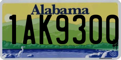 AL license plate 1AK9300