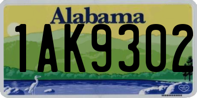AL license plate 1AK9302