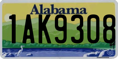 AL license plate 1AK9308