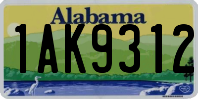 AL license plate 1AK9312