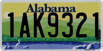 AL license plate 1AK9321