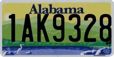 AL license plate 1AK9328