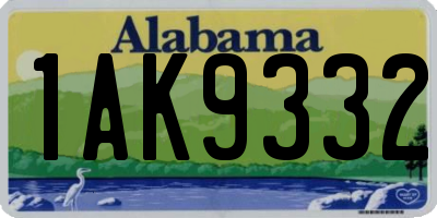 AL license plate 1AK9332
