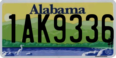 AL license plate 1AK9336