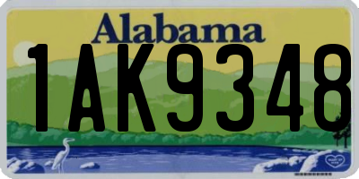 AL license plate 1AK9348