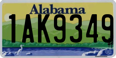 AL license plate 1AK9349