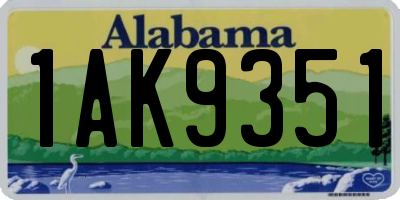AL license plate 1AK9351