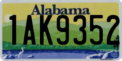 AL license plate 1AK9352
