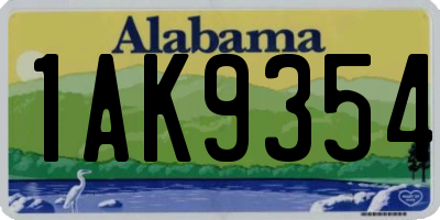 AL license plate 1AK9354