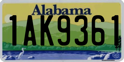 AL license plate 1AK9361