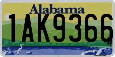 AL license plate 1AK9366