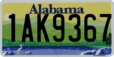 AL license plate 1AK9367