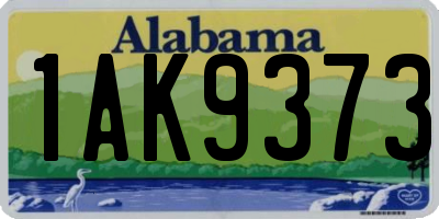 AL license plate 1AK9373