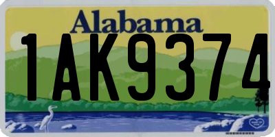 AL license plate 1AK9374