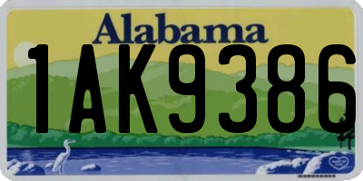 AL license plate 1AK9386