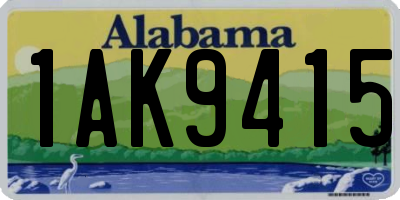 AL license plate 1AK9415