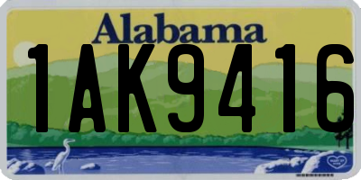 AL license plate 1AK9416