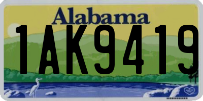 AL license plate 1AK9419