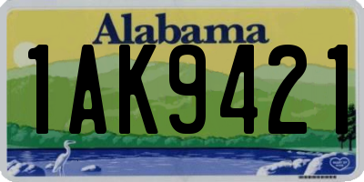 AL license plate 1AK9421