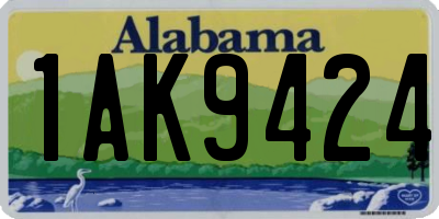 AL license plate 1AK9424