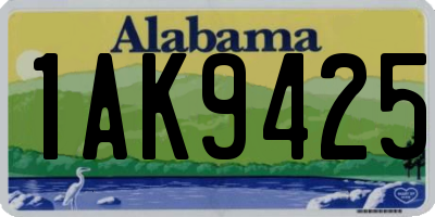AL license plate 1AK9425