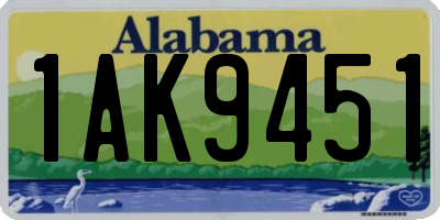 AL license plate 1AK9451