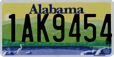 AL license plate 1AK9454