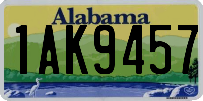 AL license plate 1AK9457