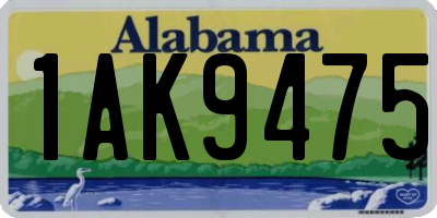 AL license plate 1AK9475
