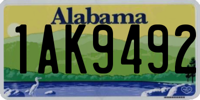 AL license plate 1AK9492