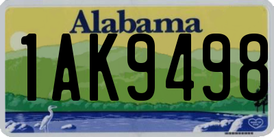 AL license plate 1AK9498