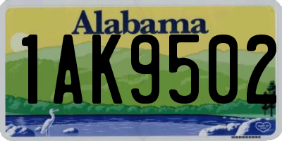 AL license plate 1AK9502