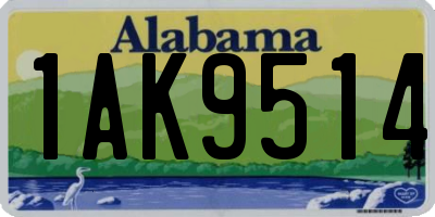 AL license plate 1AK9514