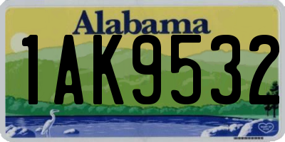 AL license plate 1AK9532