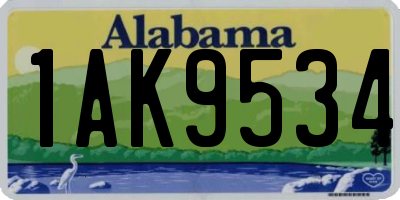 AL license plate 1AK9534